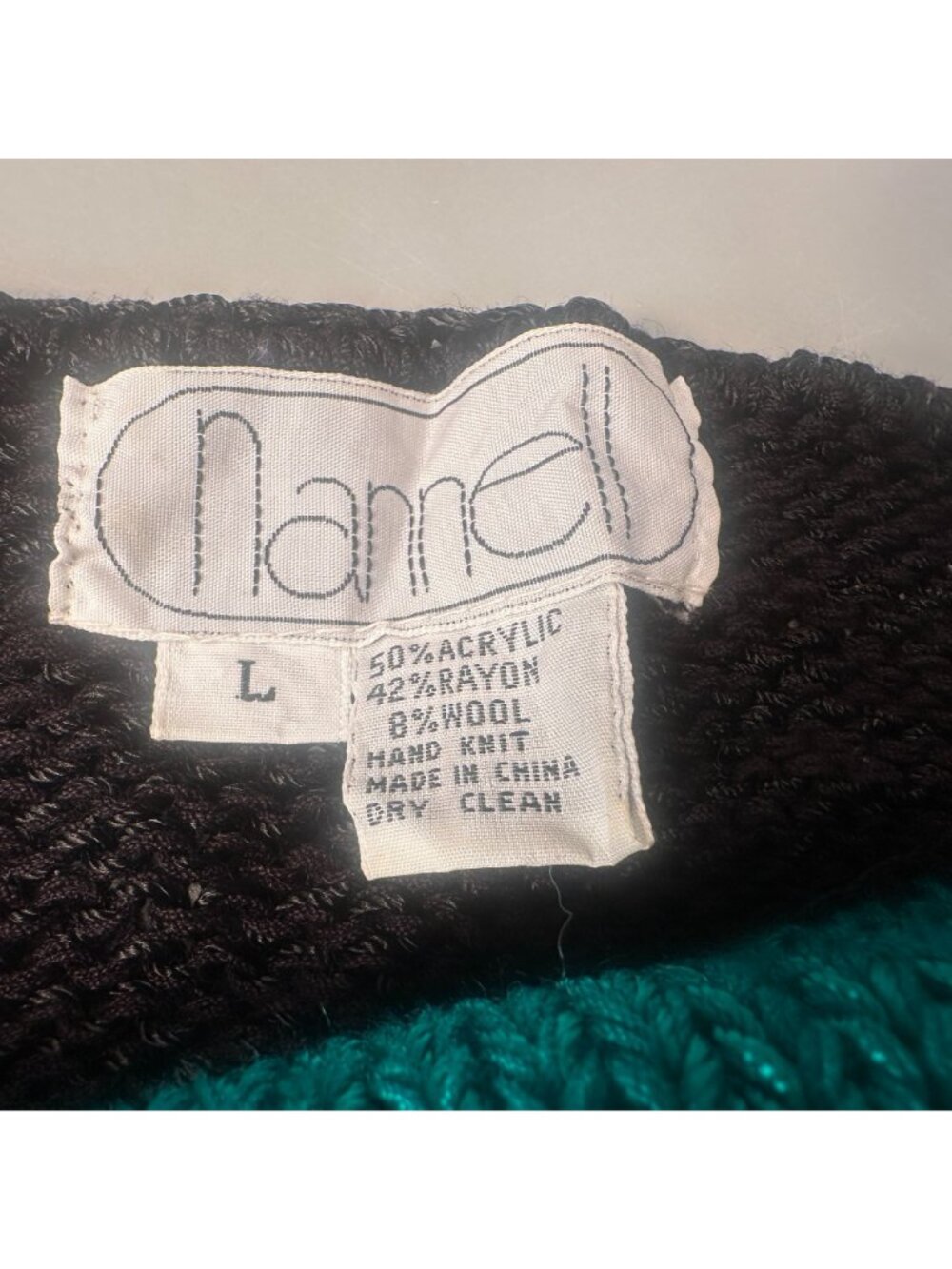 Nannell Sweater Womens Vintage 90s Full House Pullover Hand Knit Wool Blend - Picture 5 of 11